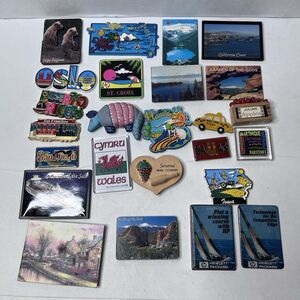 Lot of 25 Travel Souvenir Refrigerator Magnets Hawaii Oslo Cruise HP